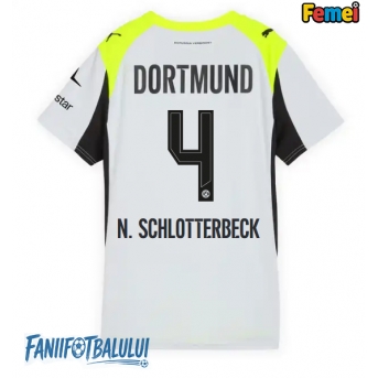 Borussia Dortmund Nico Schlotterbeck #4 Tricou Fotbal Replică 2025-26 Femei Deplasare